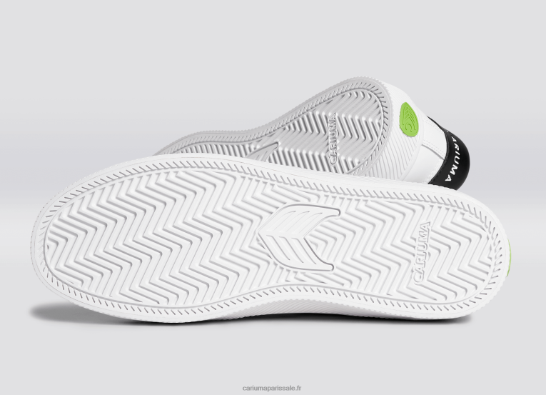 Hommes D8FT101 cuir lwg blanc/vert Cariuma