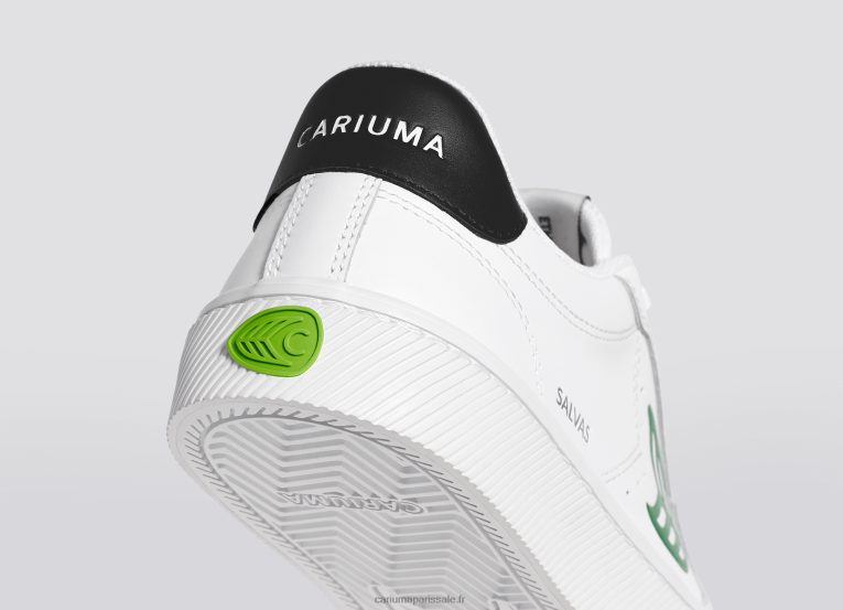 Hommes D8FT101 cuir lwg blanc/vert Cariuma