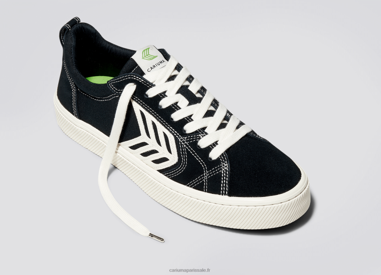 Hommes D8FT156 pied droit (chaussure simple)-contraste noir/ivoire Cariuma
