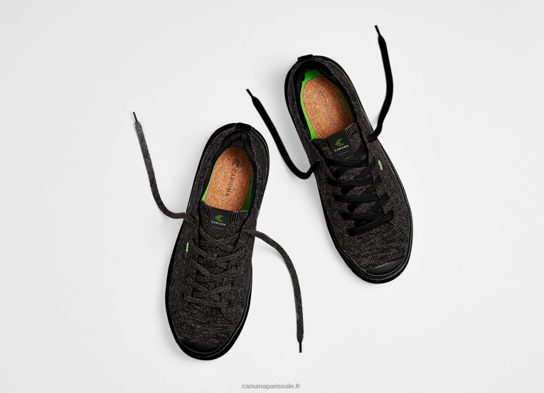 Hommes D8FT182 tricot noir pierre Cariuma