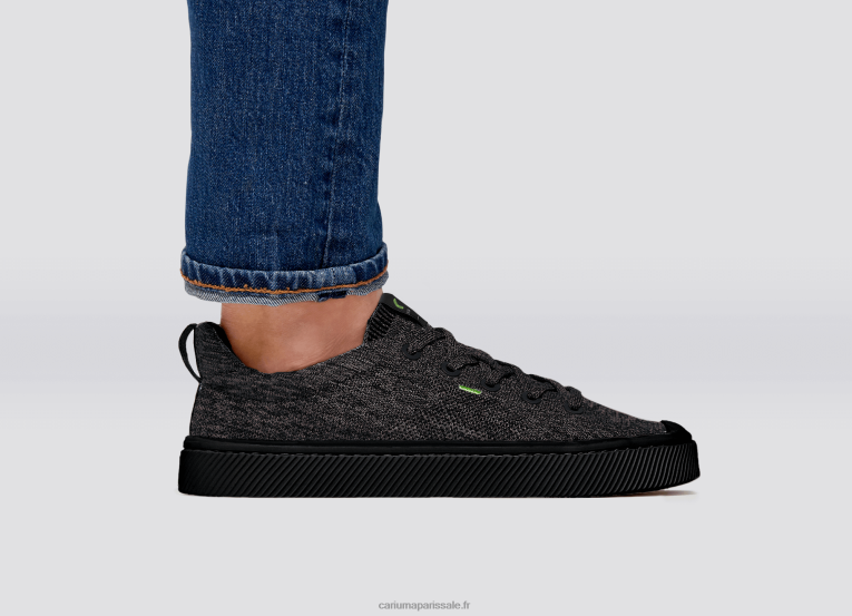 Hommes D8FT182 tricot noir pierre Cariuma