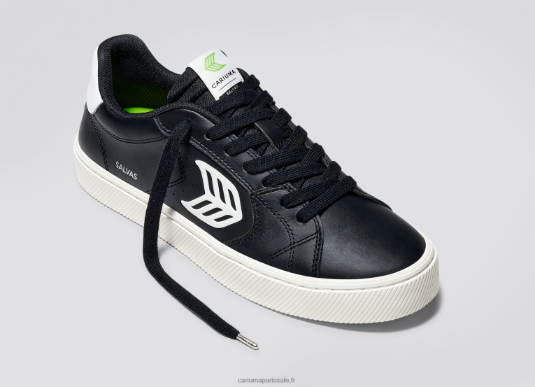 Hommes D8FT98 cuir lwg noir/blanc cassé Cariuma