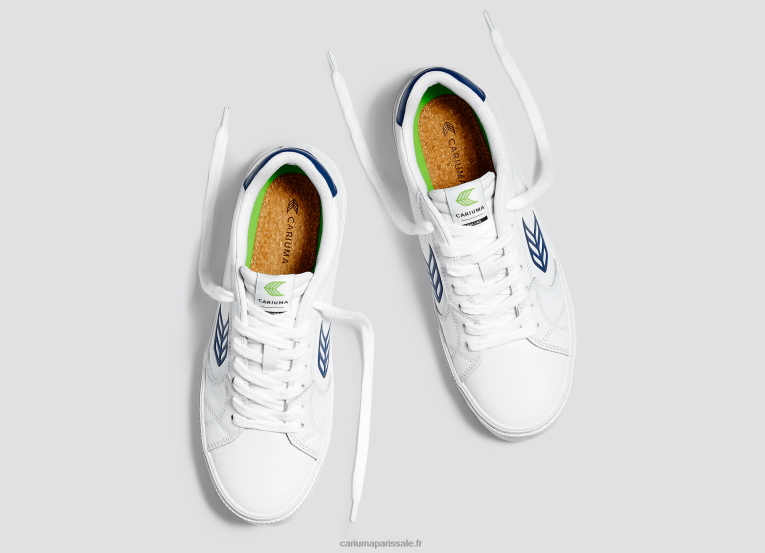 Hommes D8FT99 cuir lwg blanc/bleu Cariuma