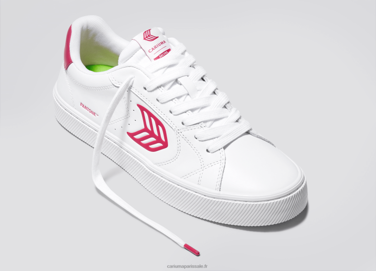 femmes D8FT294 cuir pantone viva magenta blanc Cariuma