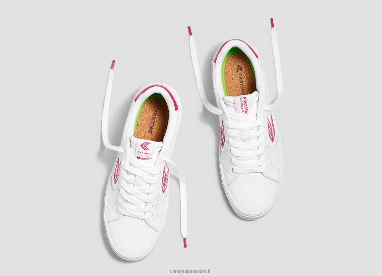 femmes D8FT294 cuir pantone viva magenta blanc Cariuma