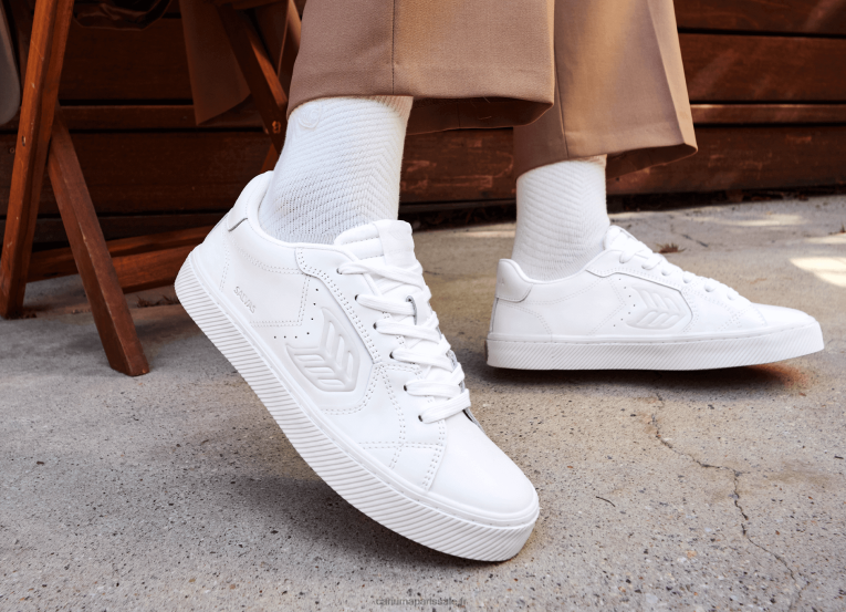 femmes D8FT317 cuir lwg blanc/léopard Cariuma