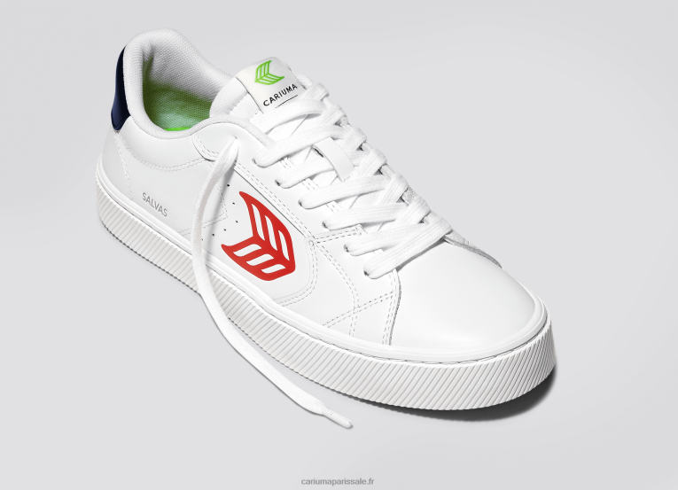 femmes D8FT319 cuir lwg blanc/rouge Cariuma