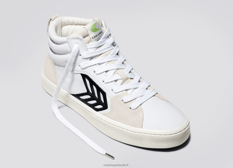 femmes D8FT365 cuir premium blanc/noir Cariuma