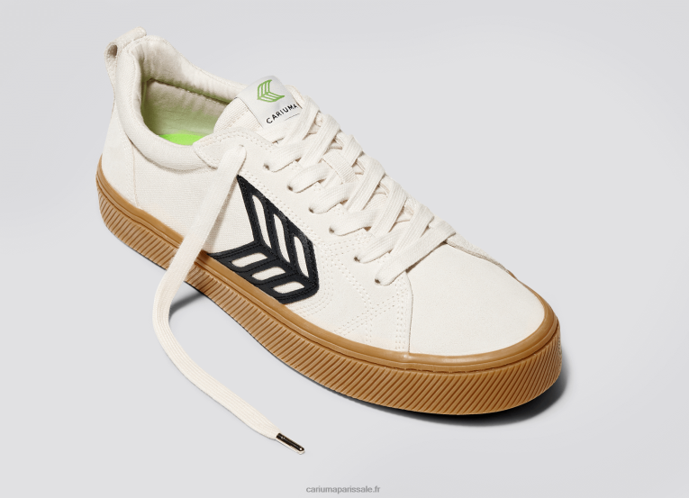 femmes D8FT376 pied droit (chaussure unique)-gomme vintage blanc cassé/noir Cariuma